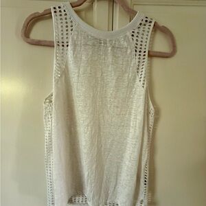 Sanctuary White Crochet Detail Tank Top